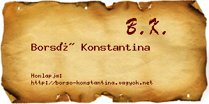 Borsó Konstantina névjegykártya